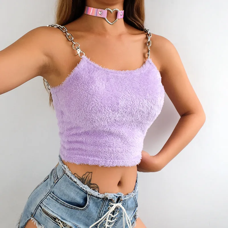[ @jessimpossible ]"PURPLE SEXY CHAIN SLING" VEST Y033105