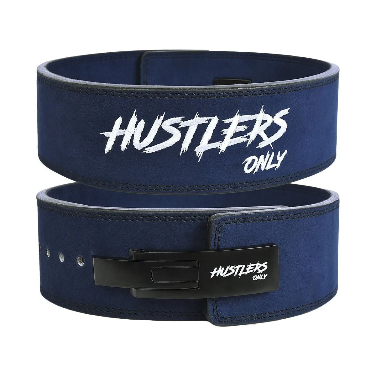 10mm Suede Leather Lever Belt - Blue