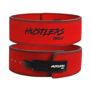 10mm Suede Leather Lever Belt - Red