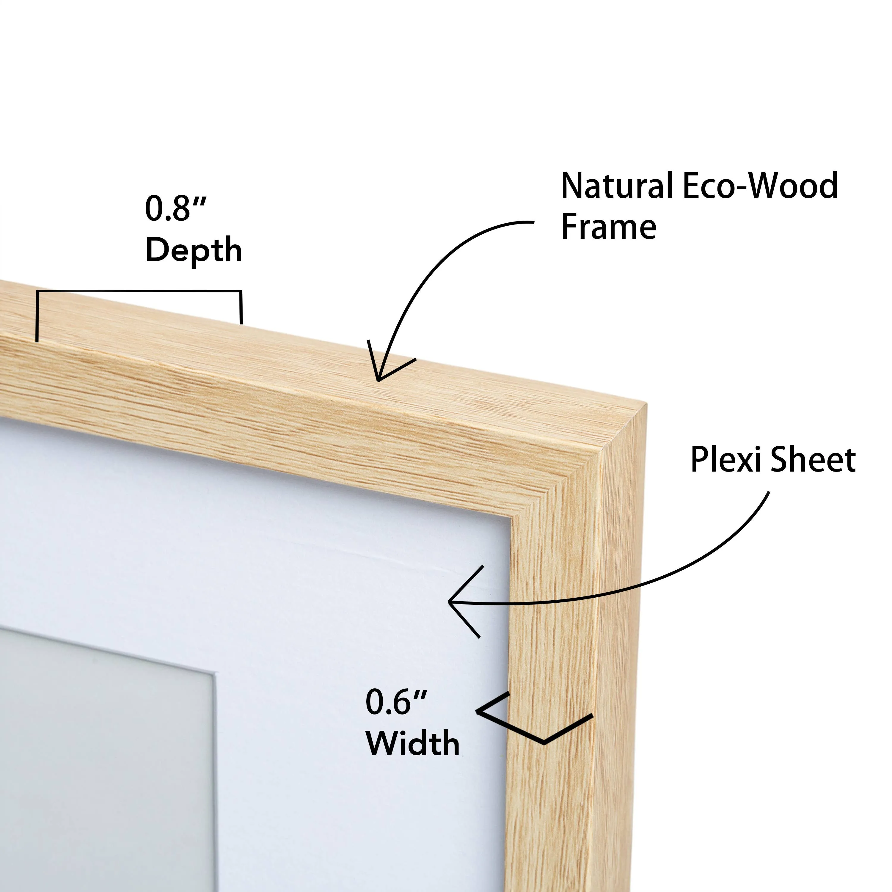 12x16 Dendro Wooden Frame: Natural