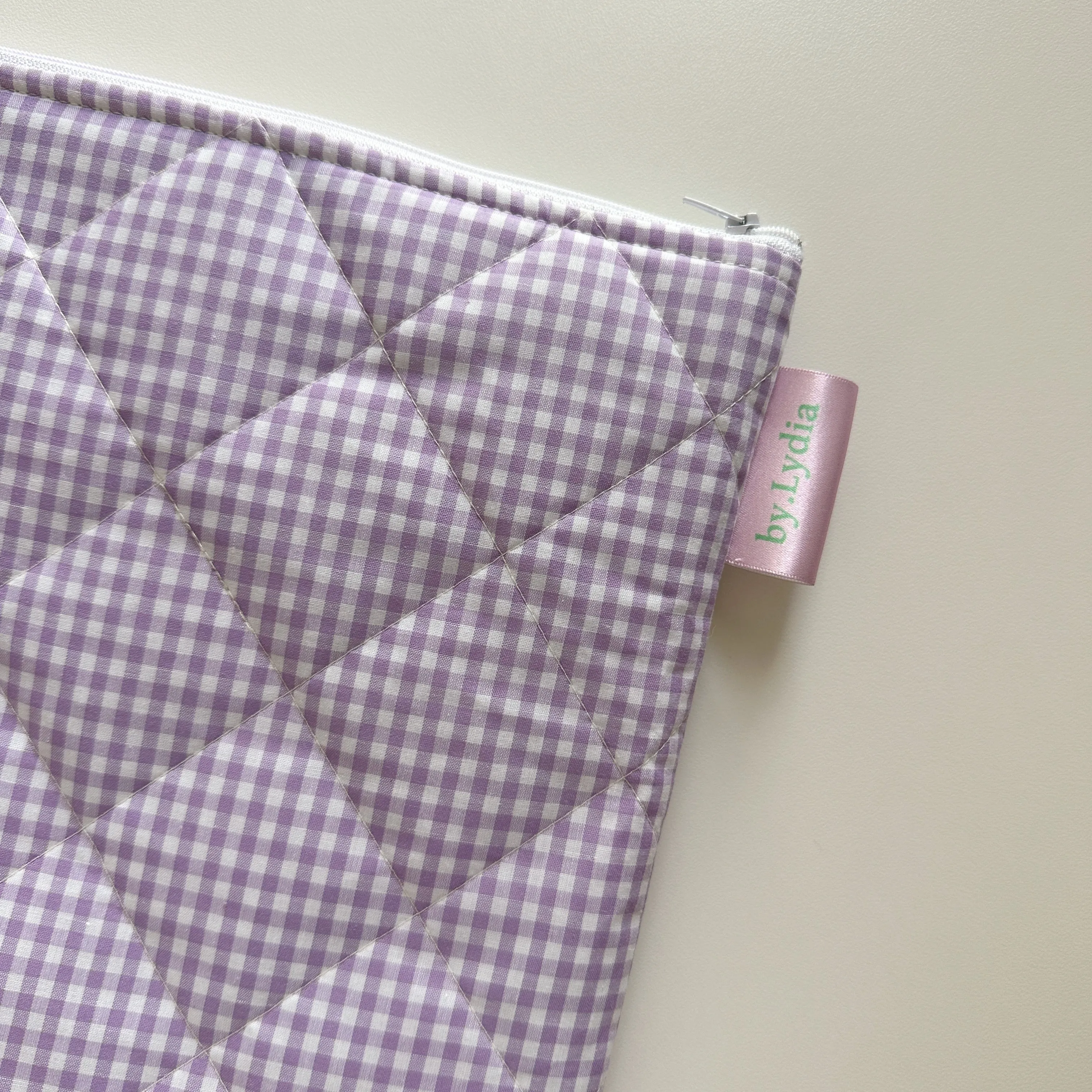 13” Laptop Pouch - Purple Gingham