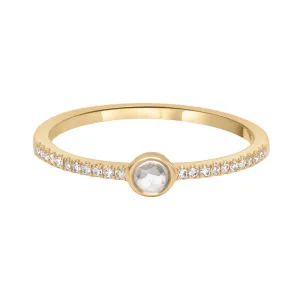 14k Moonstone Diamond Ring