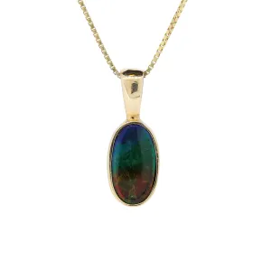 14kt Yellow Gold Oval Ammolite Pendant