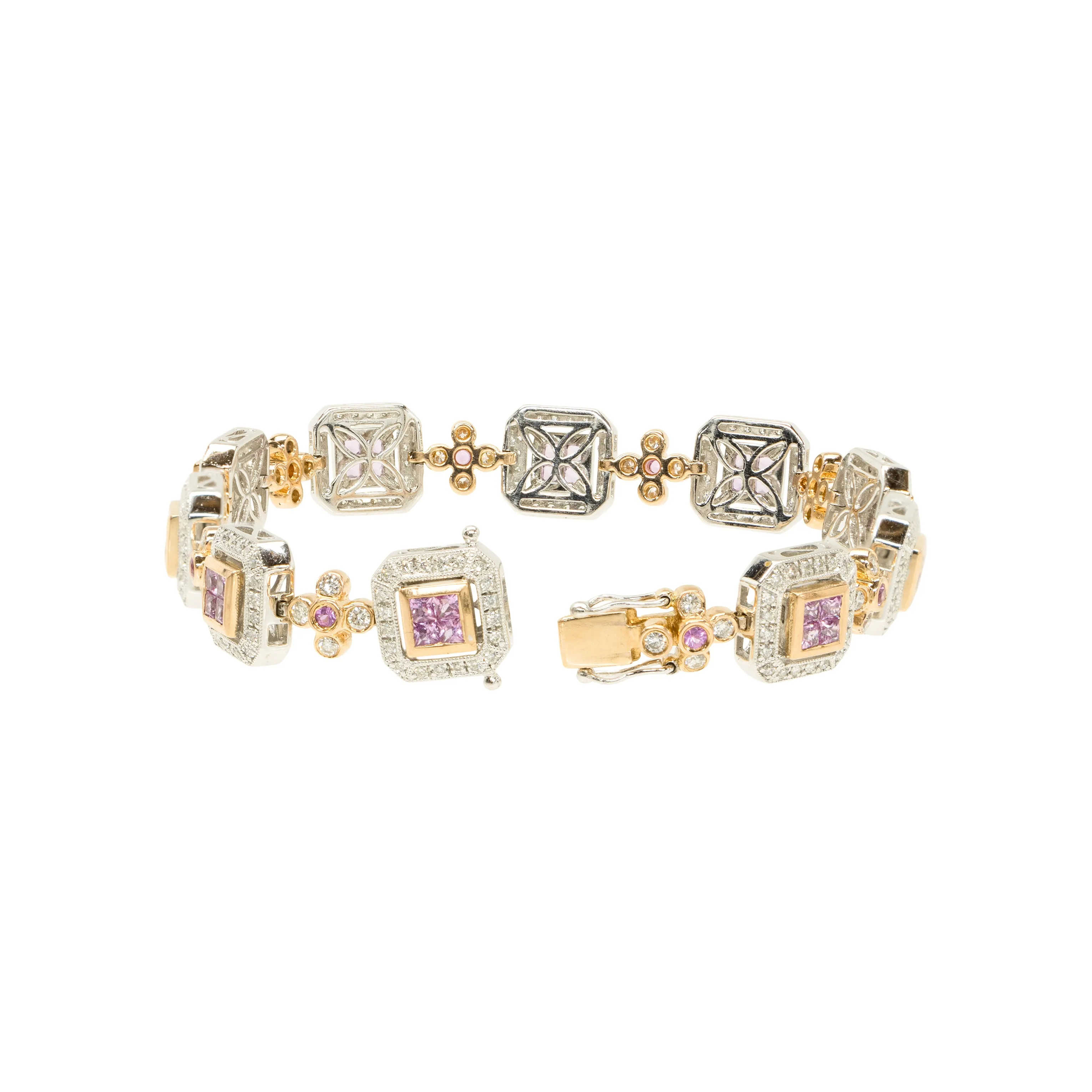 18k Gold Pink Sapphire Bracelet