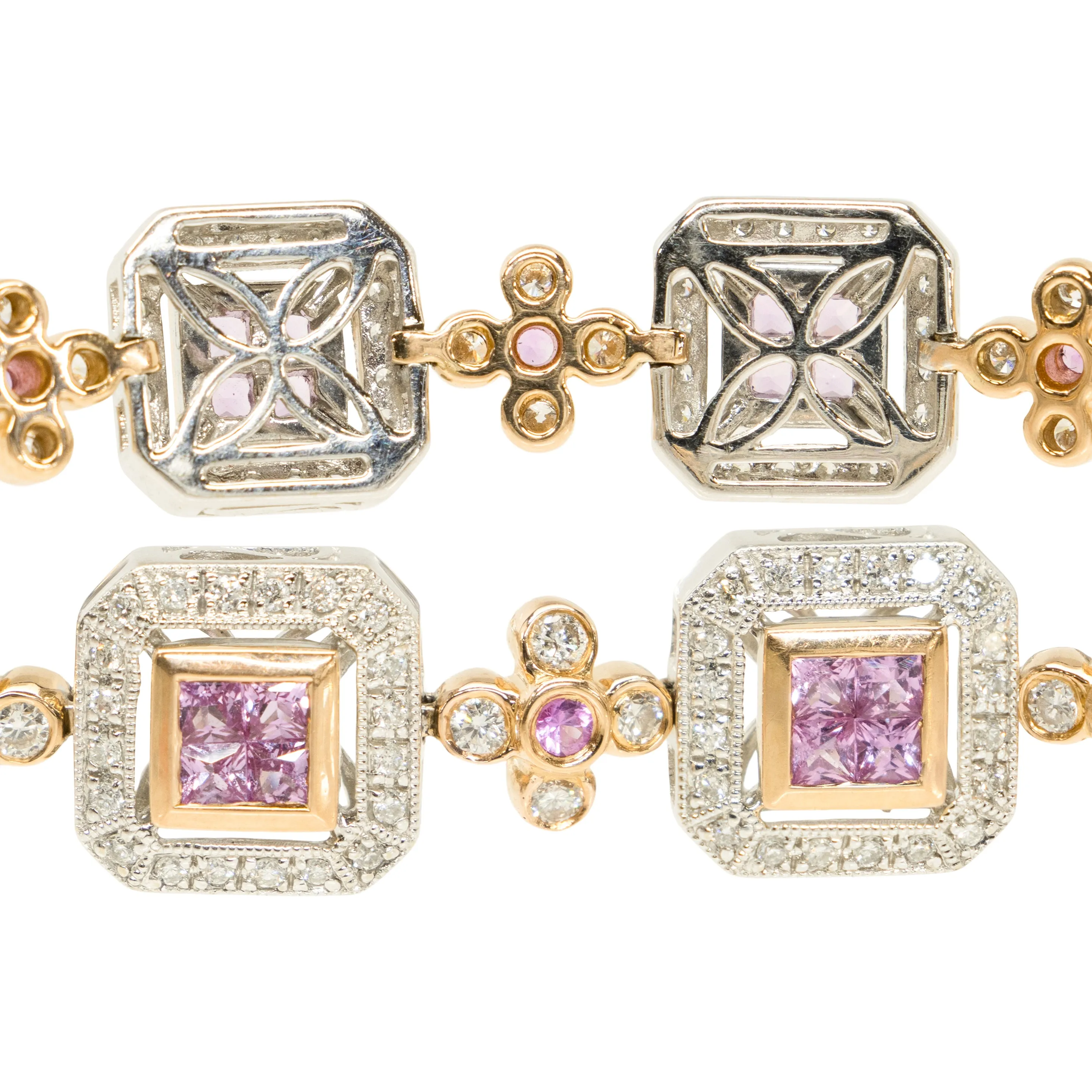 18k Gold Pink Sapphire Bracelet