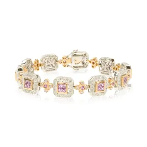 18k Gold Pink Sapphire Bracelet