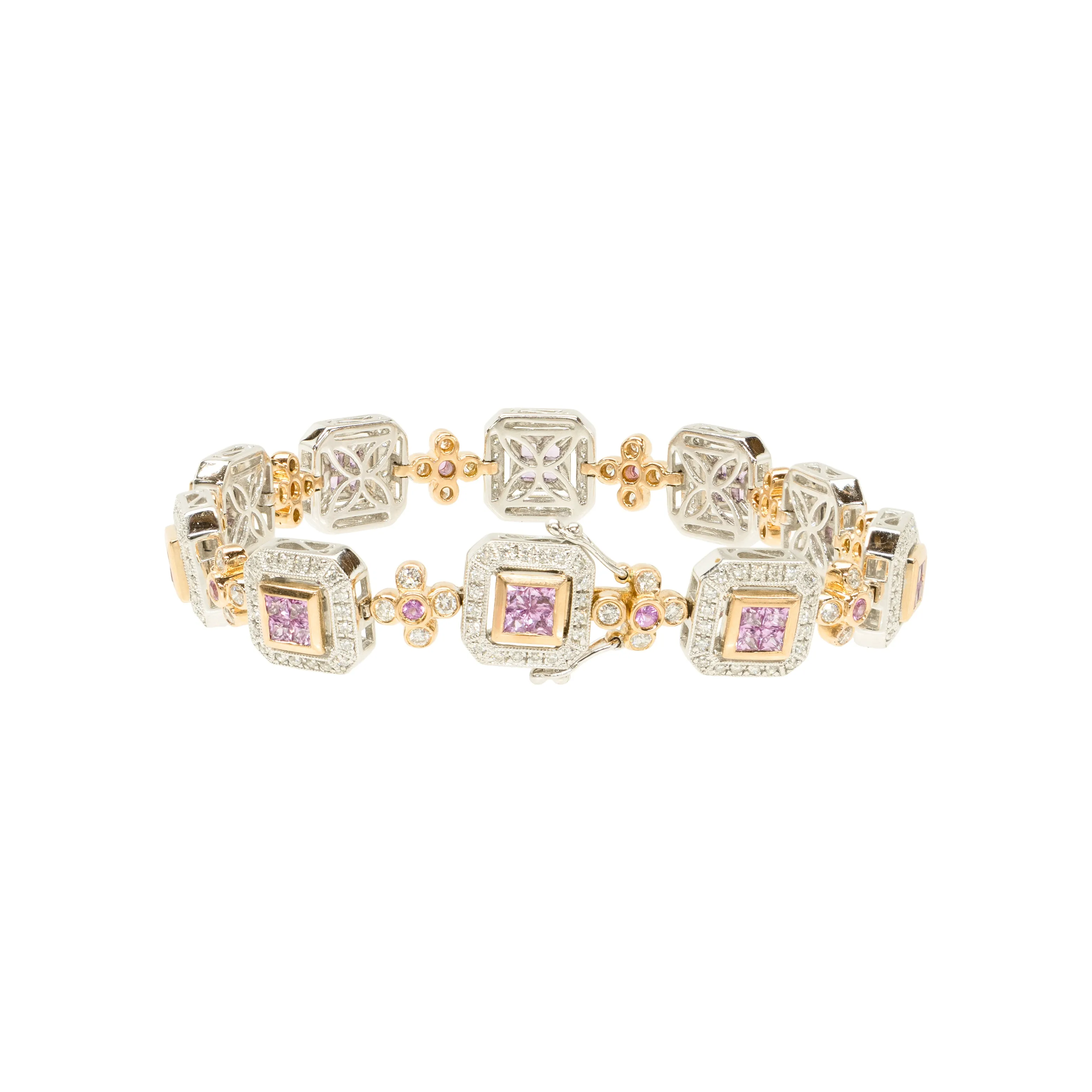 18k Gold Pink Sapphire Bracelet