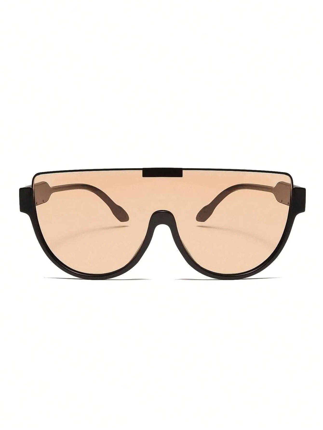 1pc Classic Half Frame Cut Edge Sunglasses