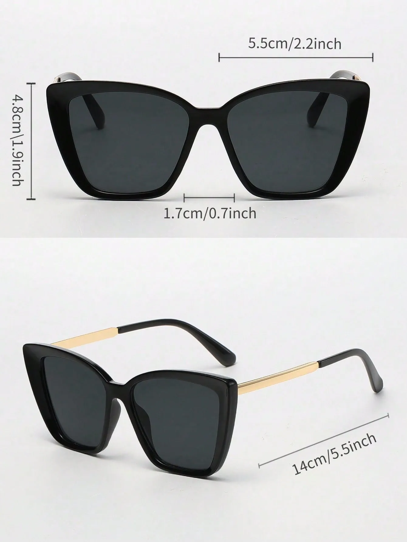 1pc Square Shape Metallic Sunglasses- FD ⚡