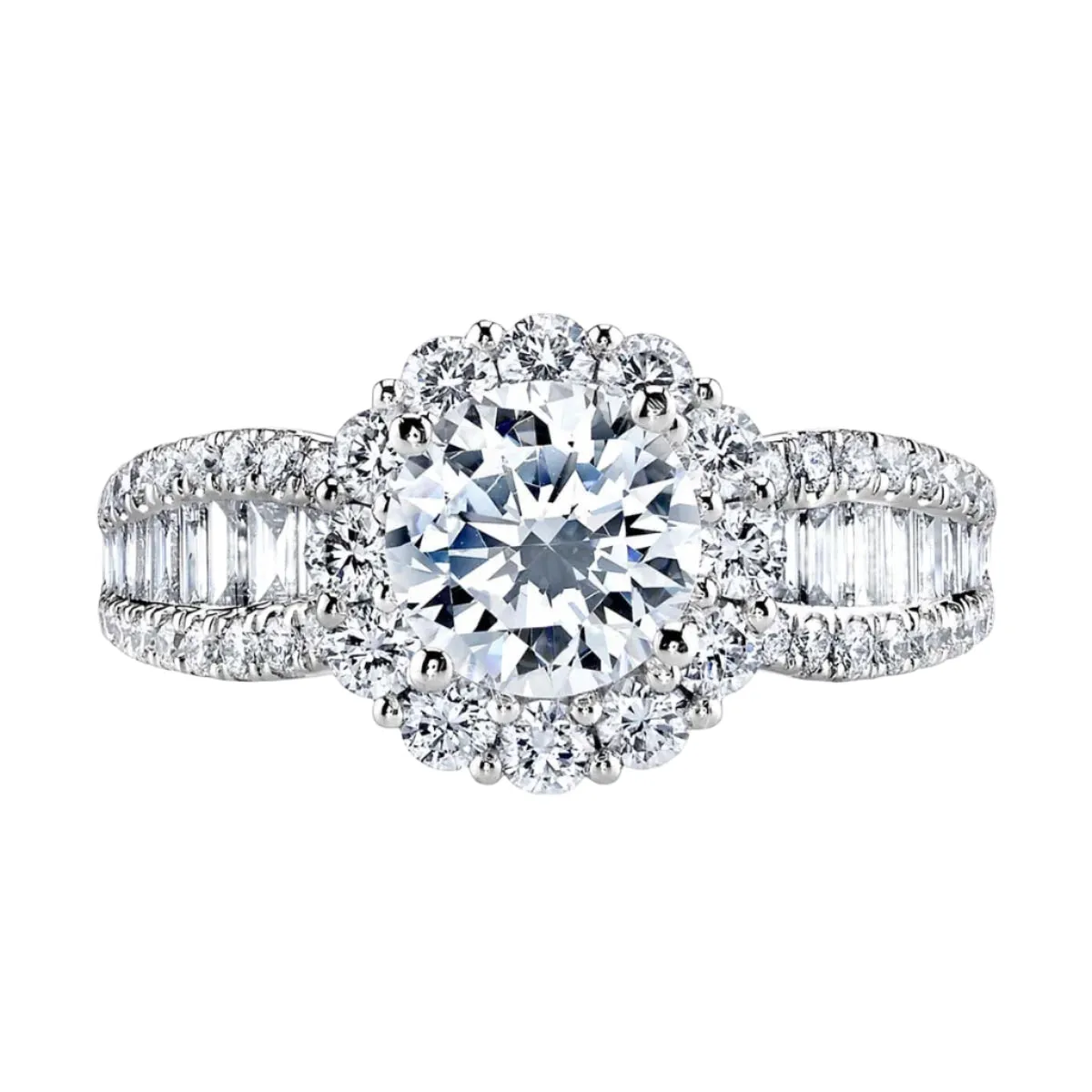 3.0 Ct Round Diamond Halo Engagement Ring