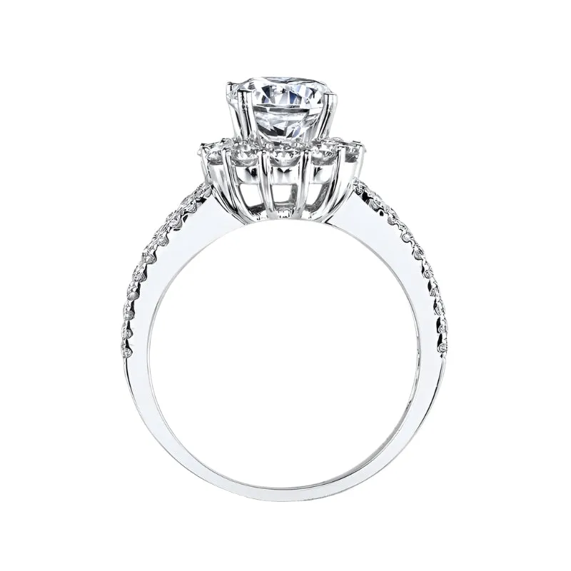 3.0 Ct Round Diamond Halo Engagement Ring