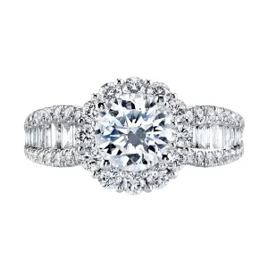 3.0 Ct Round Diamond Halo Engagement Ring