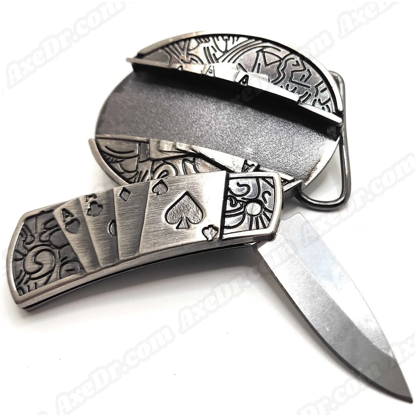 4 Aces Folding Knife Belt Buckle