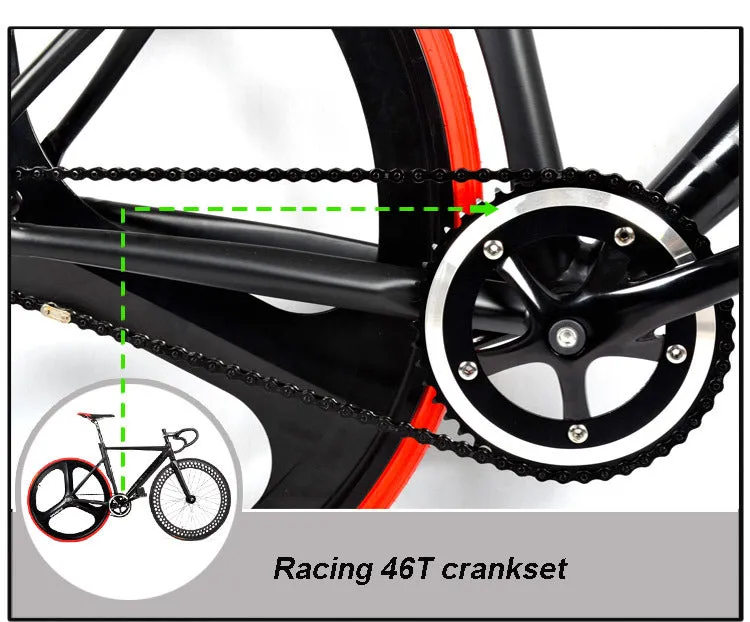 700C Racing Bike Bicycle Aluminum Alloy Frame Fixed Gear Fixed Cog Back Riding Track Bike