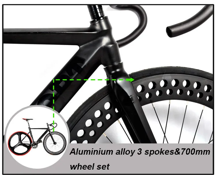 700C Racing Bike Bicycle Aluminum Alloy Frame Fixed Gear Fixed Cog Back Riding Track Bike