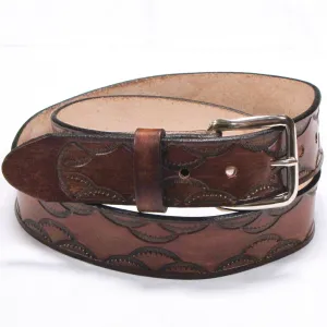 A109  1 1/2" Antique Finish Belt- Loop Edges