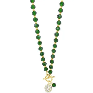Absolute Gold & Emerald Green TBar Necklace