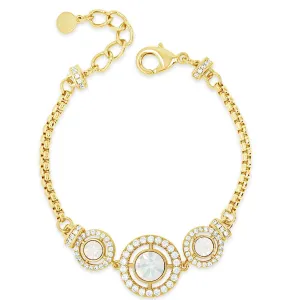 Absolute Gold & Opal Halo Pendant Bracelet