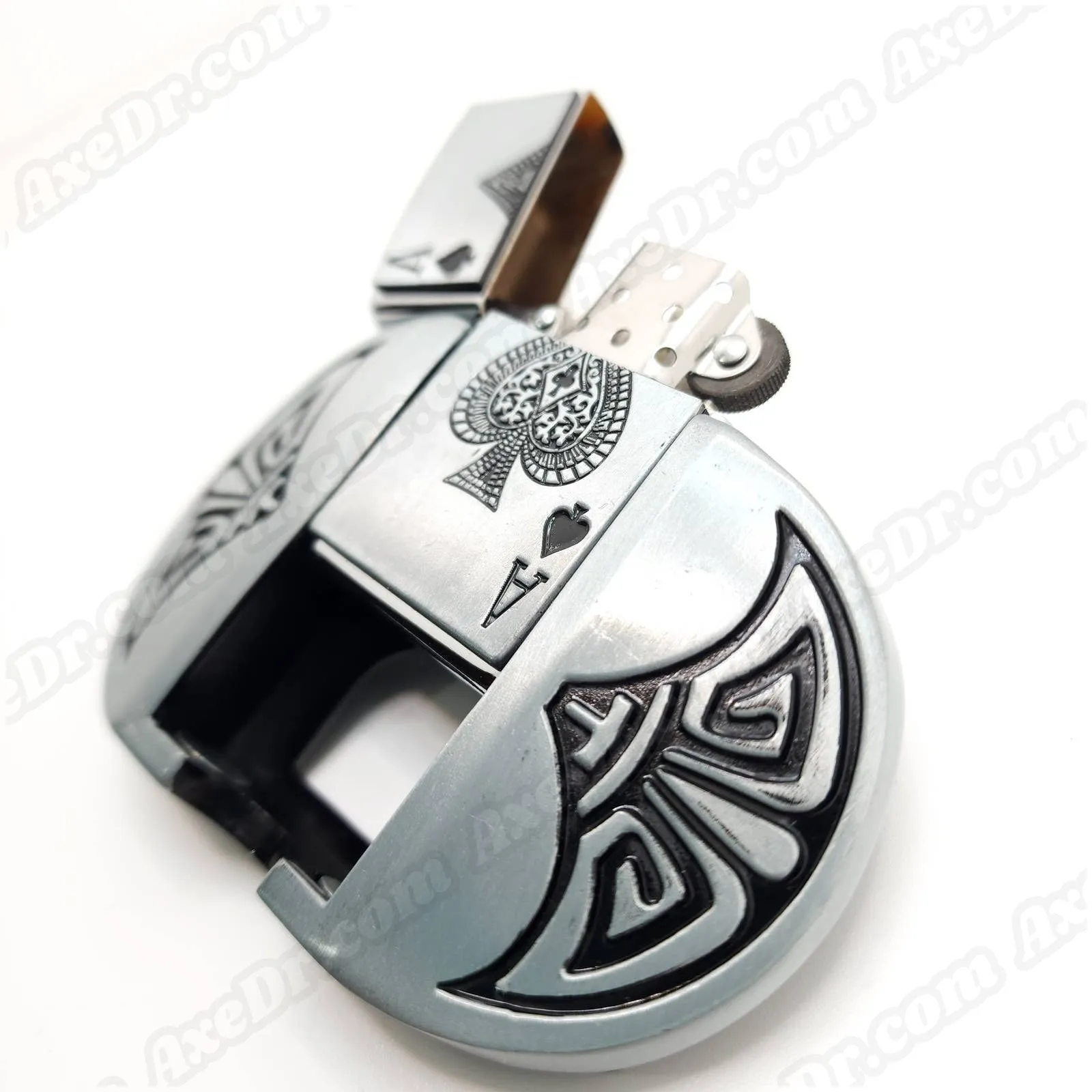 Ace of Spades Belt Buckle Lighter Holder with Ace of Spades Lighter Mens Western Cowboy Hidden Stash