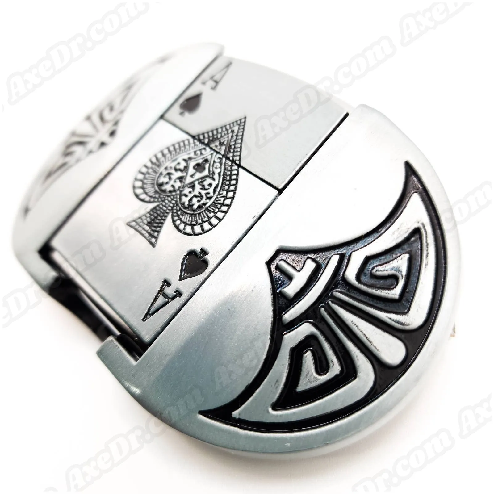 Ace of Spades Belt Buckle Lighter Holder with Ace of Spades Lighter Mens Western Cowboy Hidden Stash