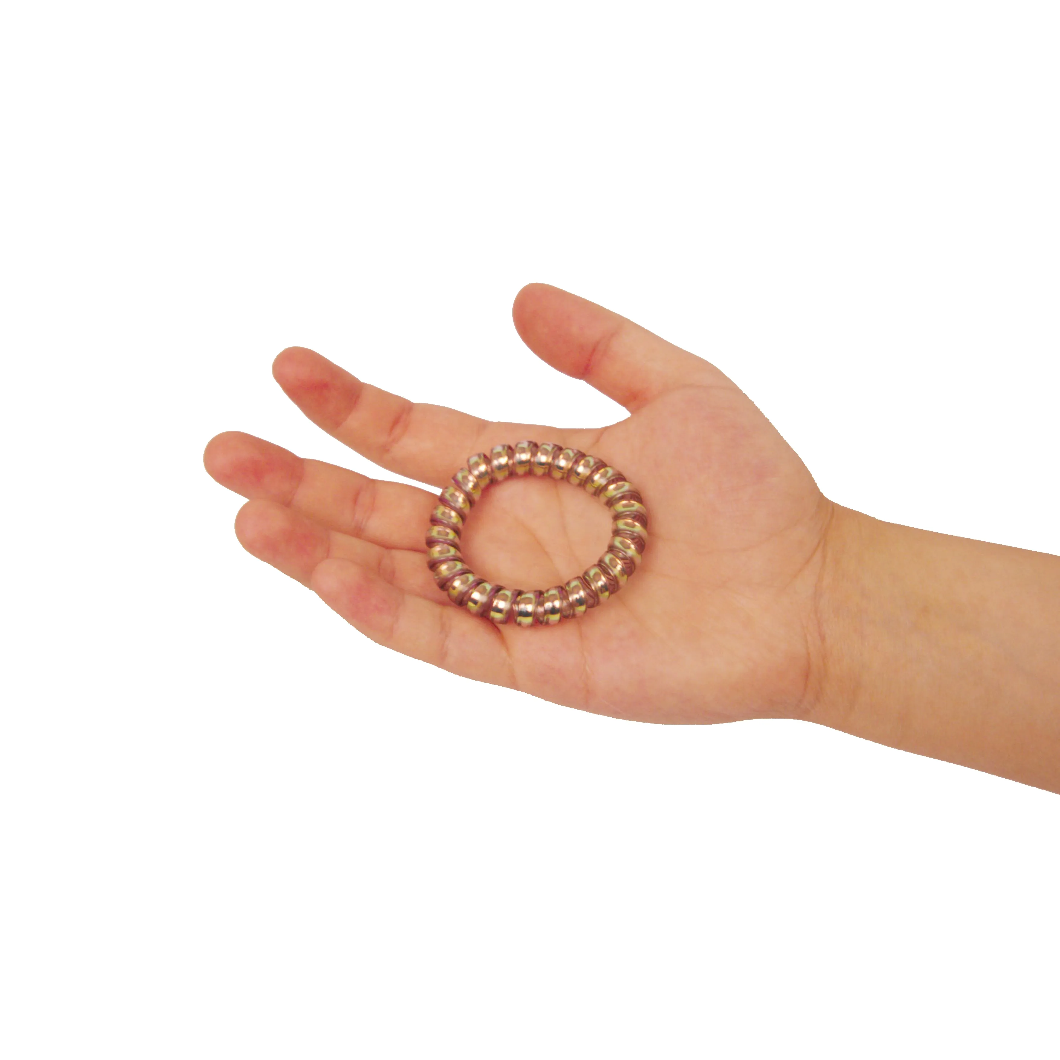 Amelia Beauty Products 8 Medium Smooth Elastic Hair Coils, 2.25in Diameter Spiral Hair Ties, Gentle on Hair, Strong Hold and Minimizes Dents and Creases, Bronze