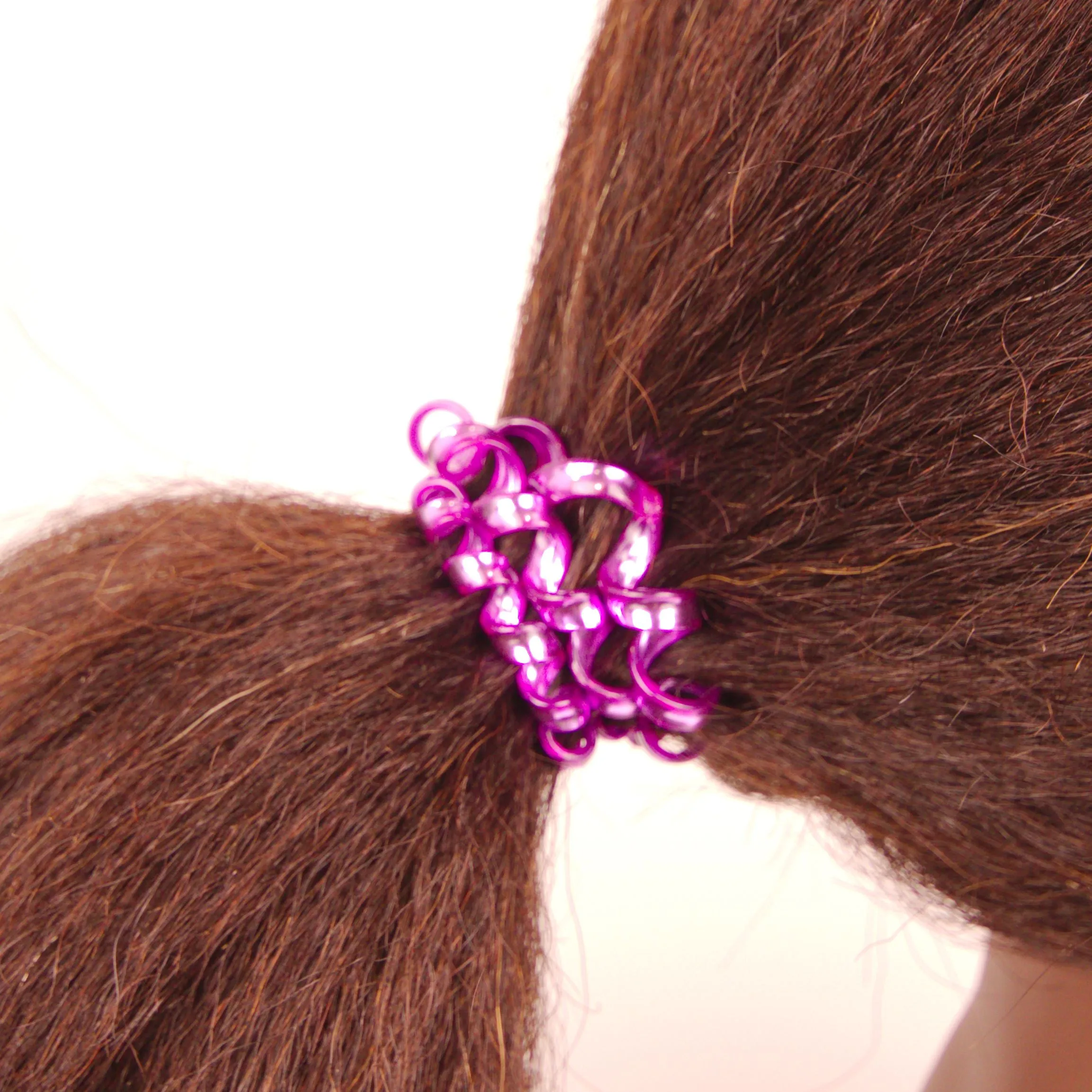 Amelia Beauty Products 8 Medium Smooth Elastic Hair Coils, 2.25in Diameter Spiral Hair Ties, Gentle on Hair, Strong Hold and Minimizes Dents and Creases, Purple