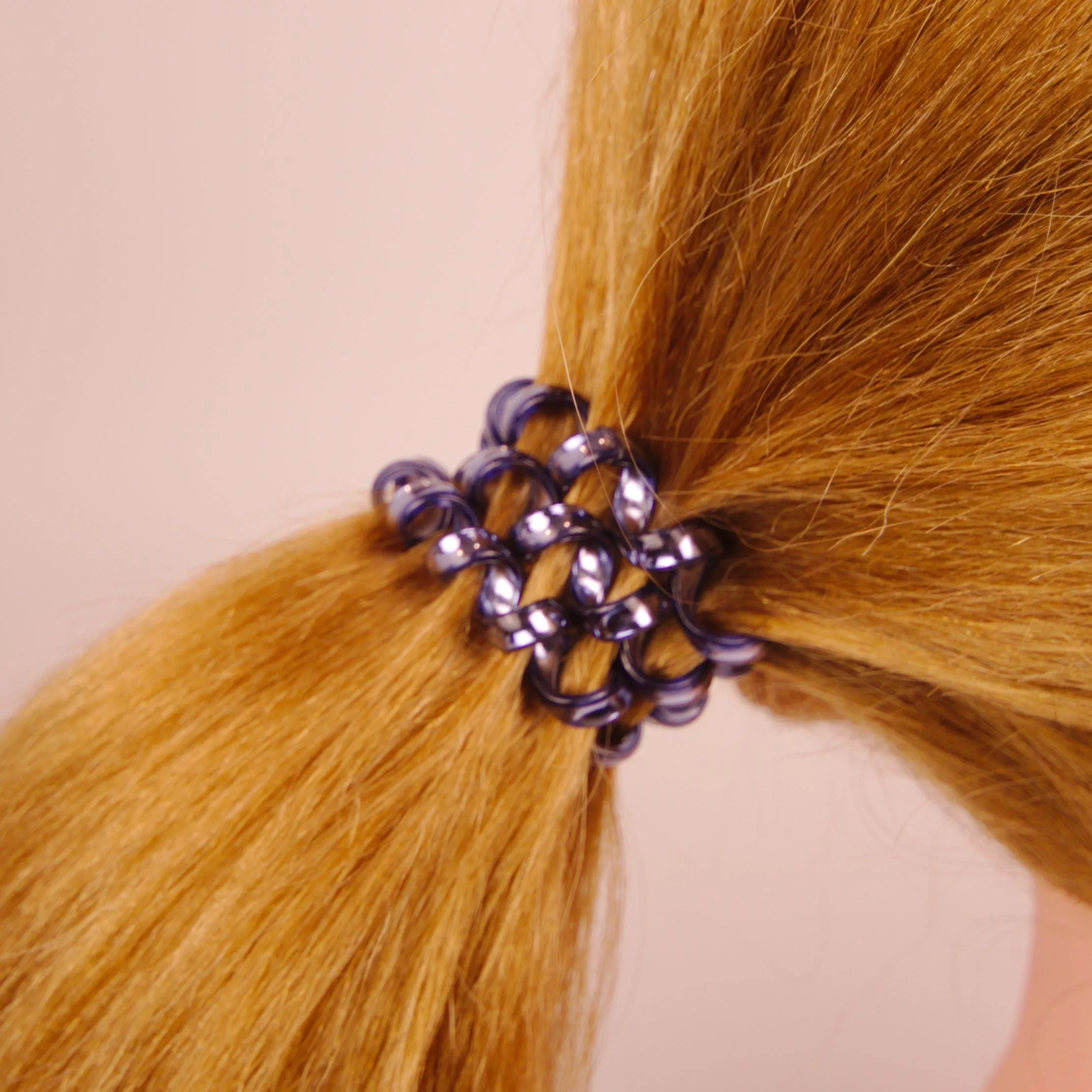 Amelia Beauty Products 8 Medium Smooth Elastic Hair Coils, 2.25in Diameter Spiral Hair Ties, Gentle on Hair, Strong Hold and Minimizes Dents and Creases, Sapphire Blue