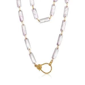 Amethyst Slice Diamond Lock Necklace