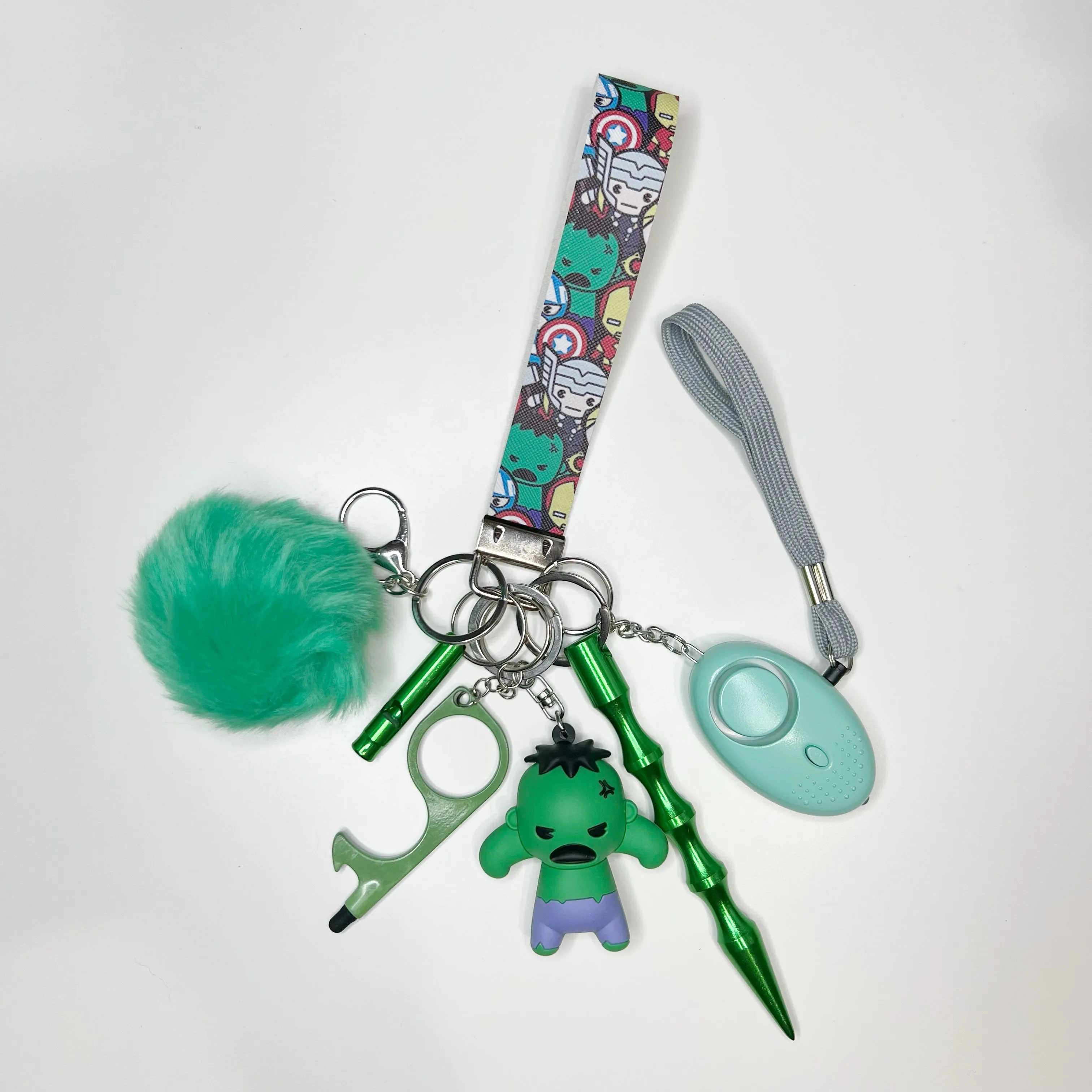 Angry Green Man Safety Keychain