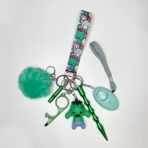 Angry Green Man Safety Keychain