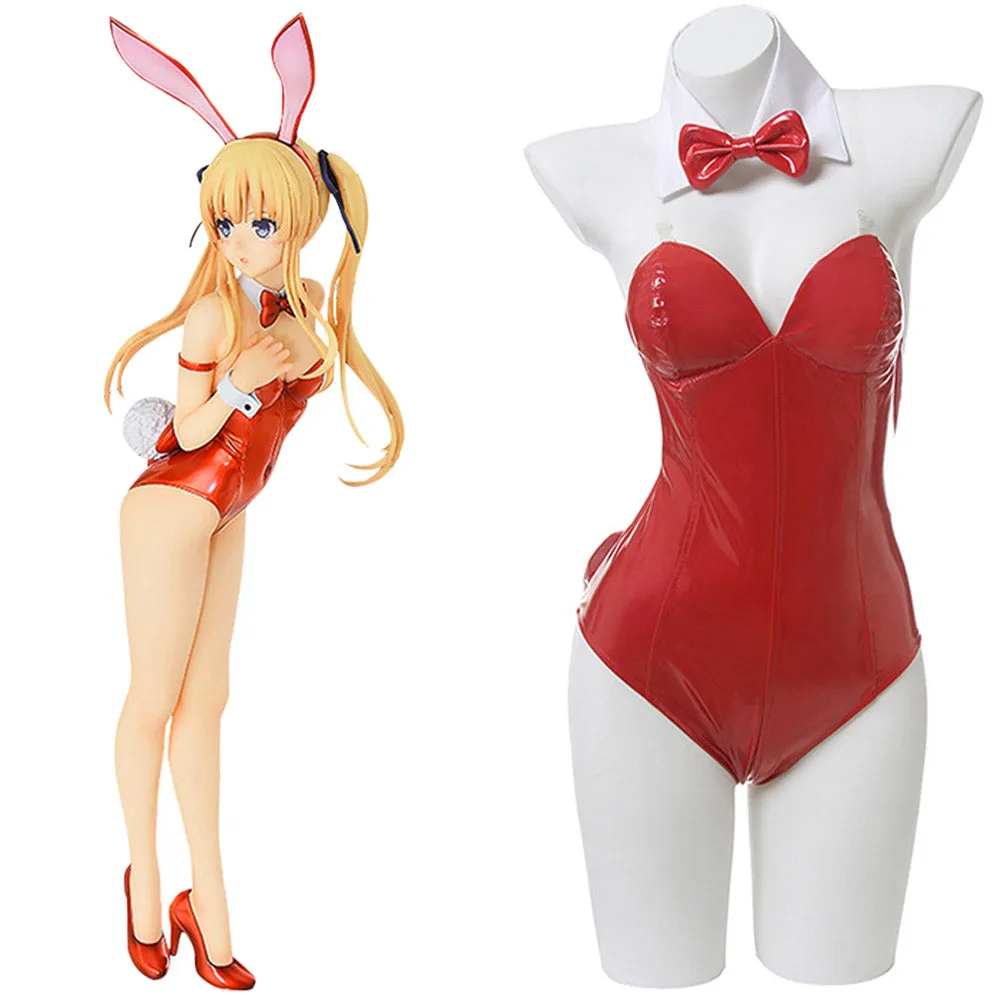 Anime Saenai Heroine no Sodatekata Women Sexy Jumpsuit Cosplay Costume Eriri Spencer Sawamura Sexy Red Bunny Girl Costume