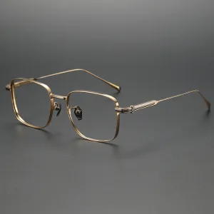 Aran Retro Titanium Square Glasses Frame