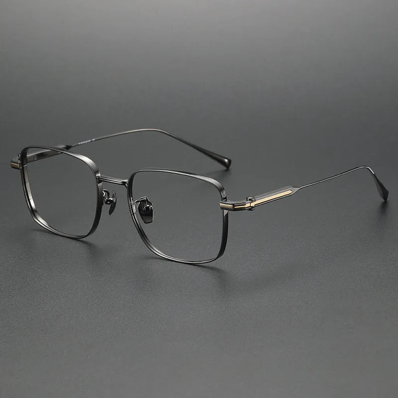Aran Retro Titanium Square Glasses Frame