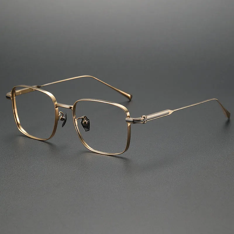 Aran Retro Titanium Square Glasses Frame