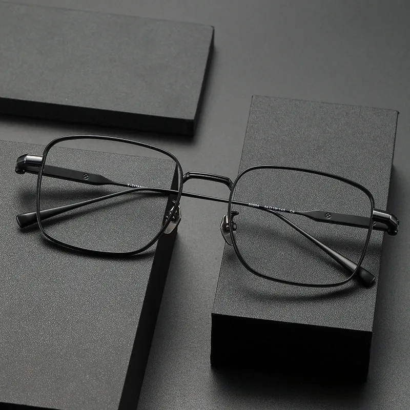 Aran Retro Titanium Square Glasses Frame