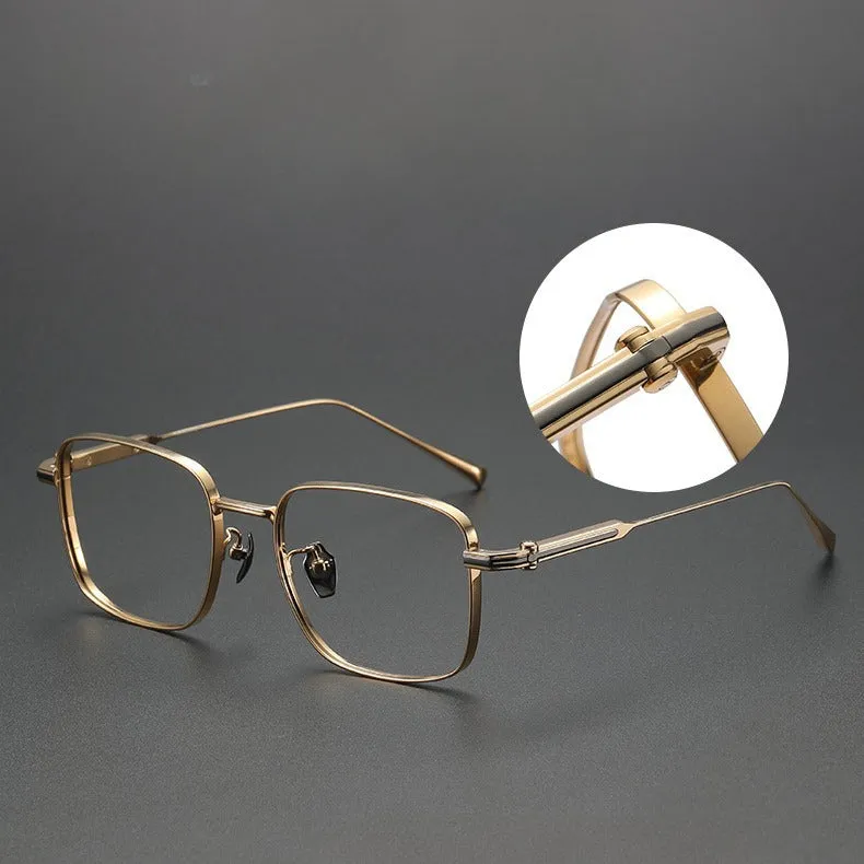 Aran Retro Titanium Square Glasses Frame