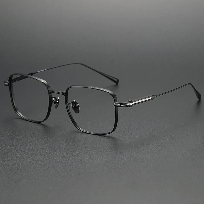 Aran Retro Titanium Square Glasses Frame