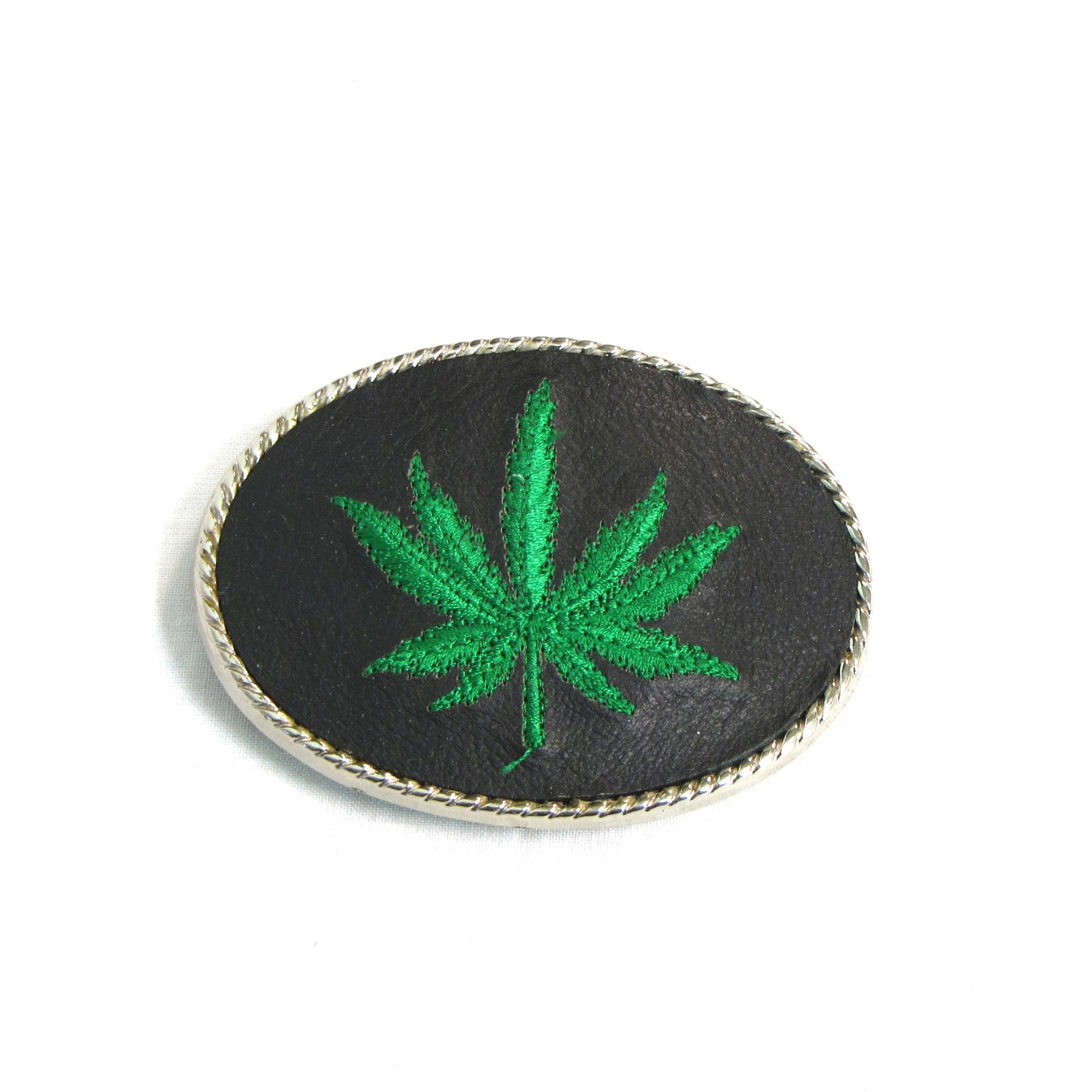 B-FF  Embroidered Buckle- Pot Leaf