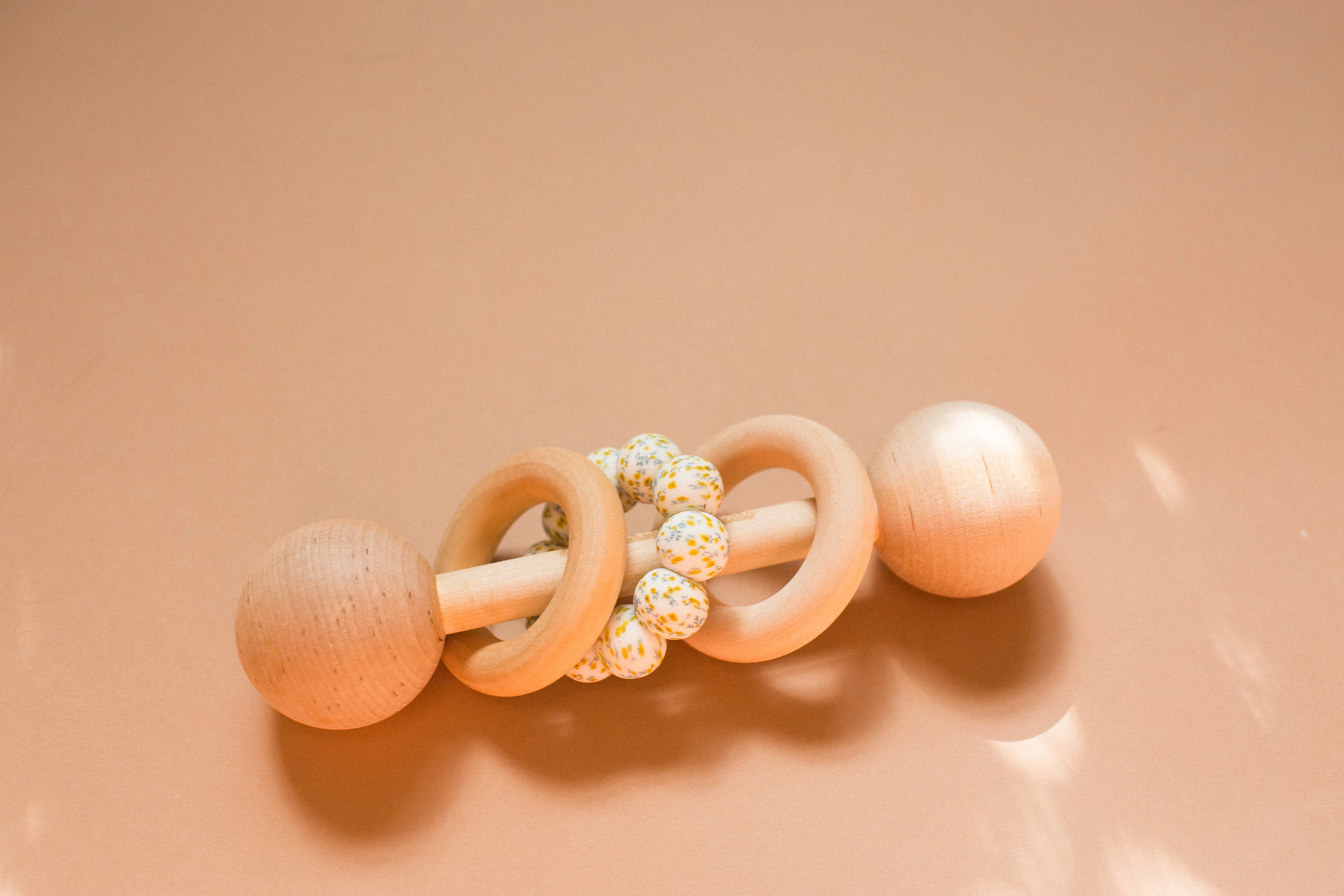 Baby Gift Set | Personalized Pacifier Clip, Wooden Rattle & Wristlet Keyring | Bead Sprout