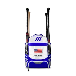 Back Pack Beisbol Softbol Marucci Dynamo MBDYNBP Blanco Azul Grande