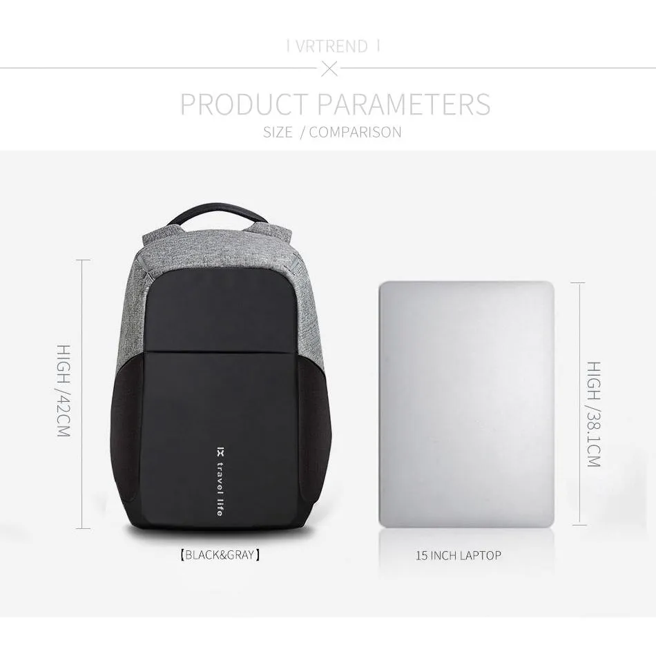 Backpack USB Charging & Anti-Theft <br> Nylon