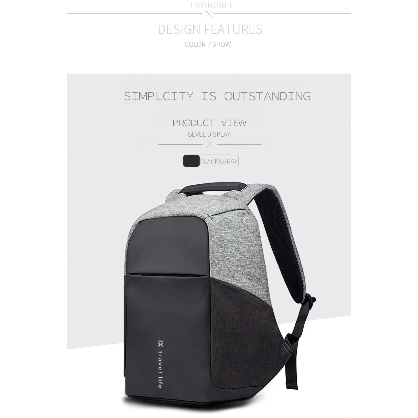 Backpack USB Charging & Anti-Theft <br> Nylon