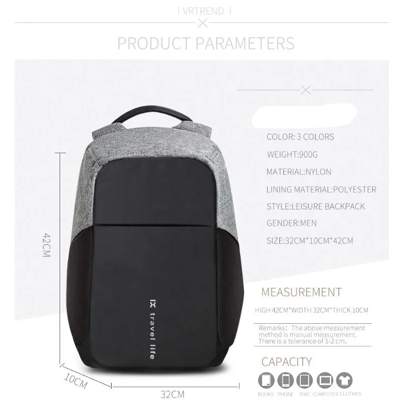 Backpack USB Charging & Anti-Theft <br> Nylon