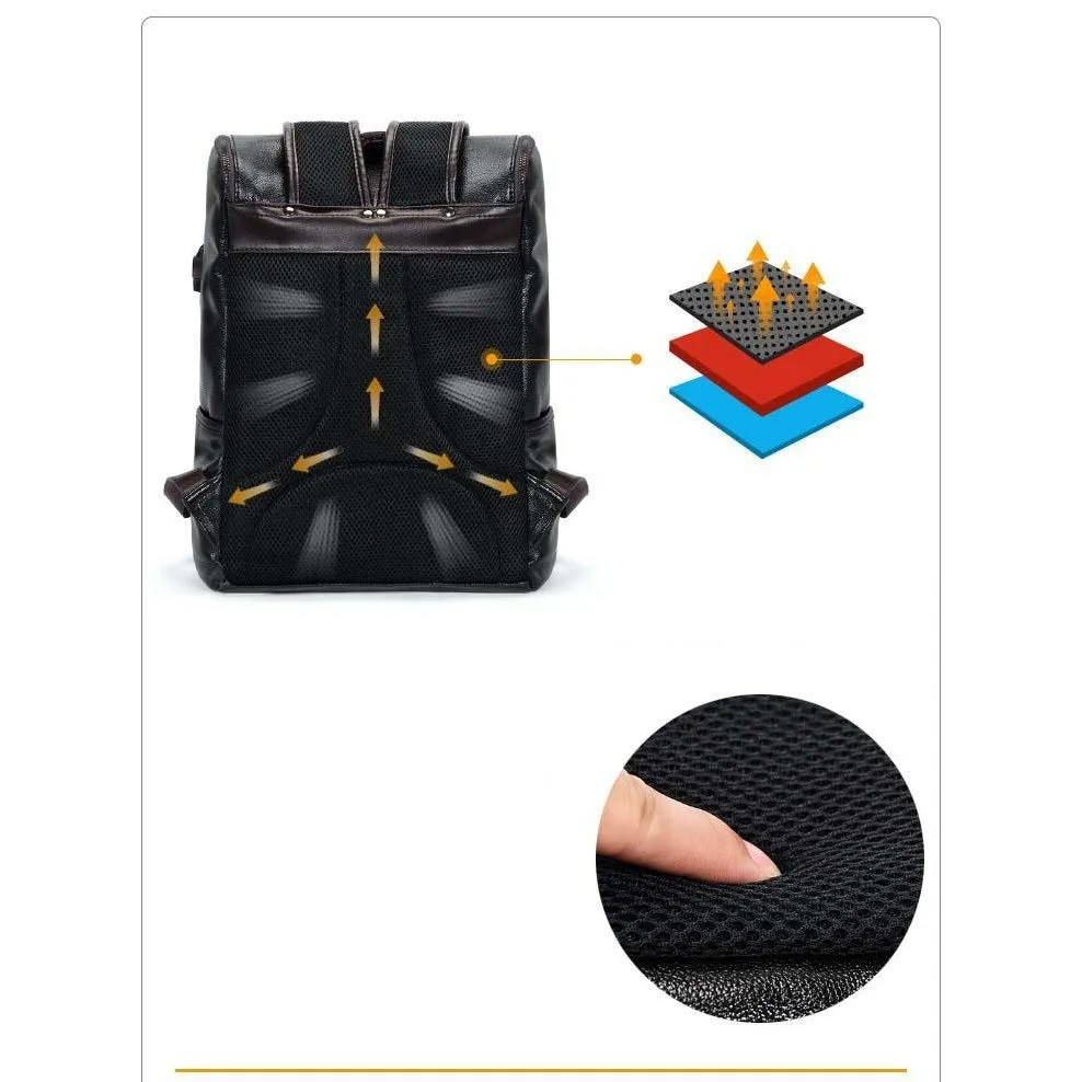 Backpack USB Charging <br> Vegan Leather
