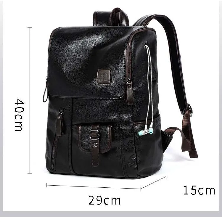Backpack USB Charging <br> Vegan Leather