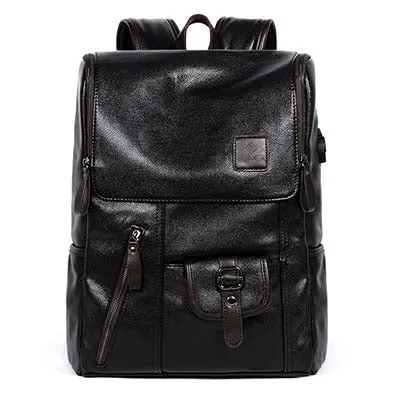 Backpack USB Charging <br> Vegan Leather