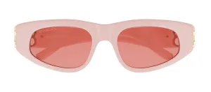 Balenciaga BB 0095S 003 Cat-Eye Acetate Pink Sunglasses with Rose Lens