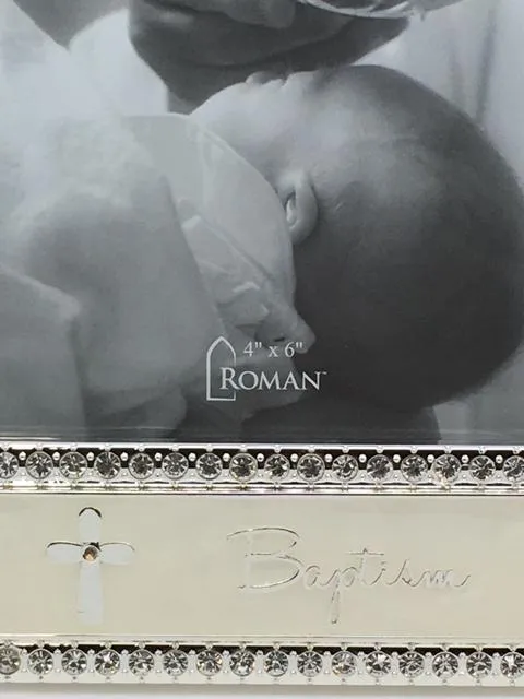 Baptism Cross Frame 6" (holds 4 x 6")