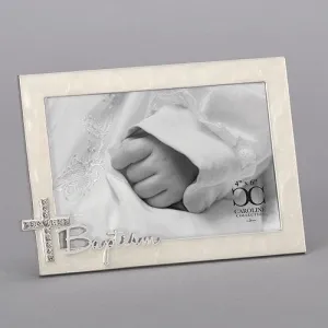Baptism Picture Frame with Rhinestone Cross (4 x 6)