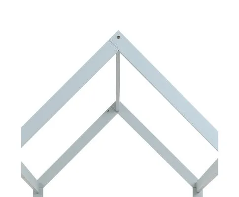 Bed Frame House Shape Pine Timber Base Single Size Platform Grey